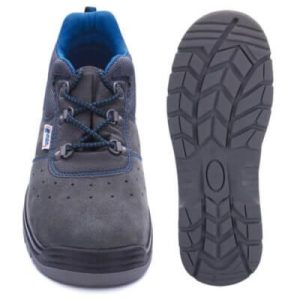 Chaussure SCORPIO en microfibre de cuir fendu perforée en S1P avec semelle en polyuréthane double densité